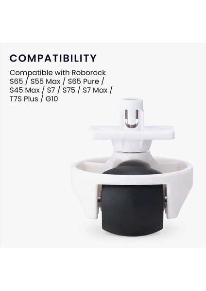 Xiaomi Roborock S6 ve S7 Serisi S65 S55 Max S65 Saf S45 Max S7 S75 S7 Max T7S Artı G10 Için 3x Yedek Ön Tekerlek (Yurt Dışından) fırsatları