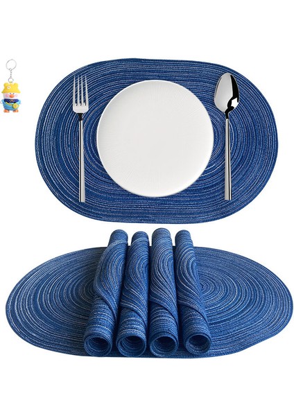 6 Adet Pamuk Iplik Oval Placemat Rami Isı Yalıtım Paspası Anti-Yanık Tencere Paspası Noel Yaratıcı El Dokuma Dekoratif Paspası (Yurt Dışından)