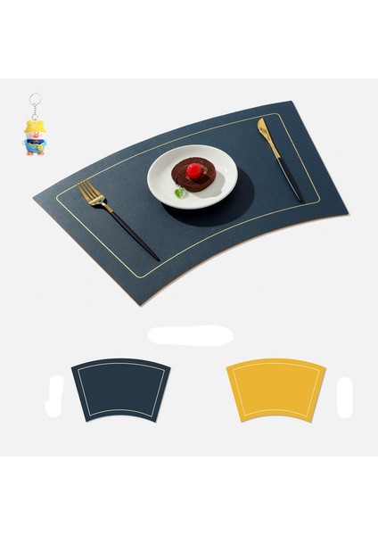 4 Adet Fan Yuvarlak Masa Mat Deri Pvc Masa Mat Su Geçirmez Isı Yalıtım Mat Otel Batı Yemek Mat (Yurt Dışından)