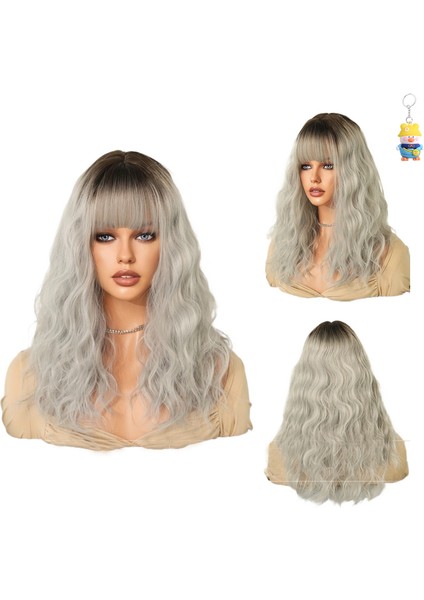 Peruk Kadın Dalgalı Kıvırcık Orta Uzun Kıvırcık Saç Güzellik Peruk Seti (Yurt Dışından)