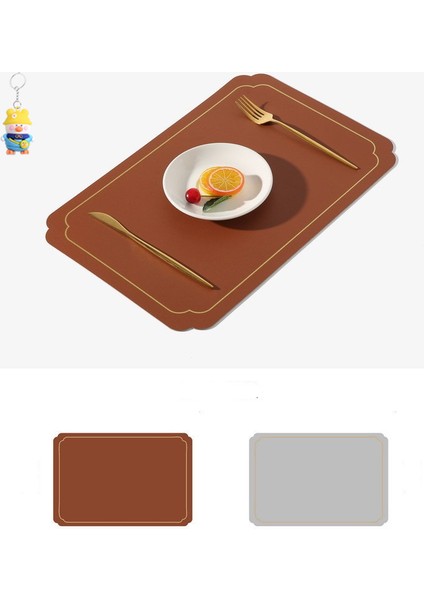 Üst Düzey Üst Düzey Kase Pası,hafif Lüksçift Taraflıçift Renkli Komplek Set Dokulu Kavisli Placemat,altın Kenarlıderi 4 Parça (Yurt Dışından)