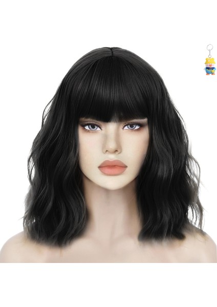 Peruk Çok Renkli Qi Bangla Kısa Kıvırcık Saç Uzun Saç Kafa Kapağı (Yurt Dışından)