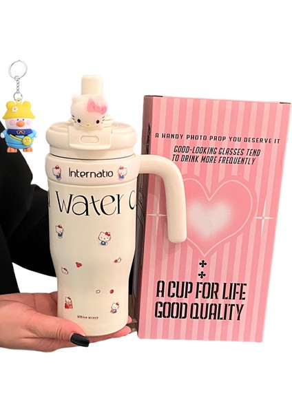 Sevimli Anime Termos Bardak Öğrenci Su Bardakları 316 Bardak Kolu Taşınabilir Termos Bardak (Yurt Dışından)