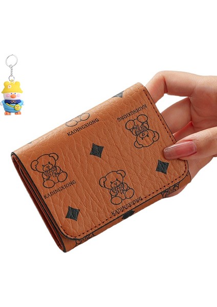 Karikatür Kart Tutucu Üç Katlı Mini Ince Kısa Cüzdan Para Cüzdanı (Yurt Dışından)