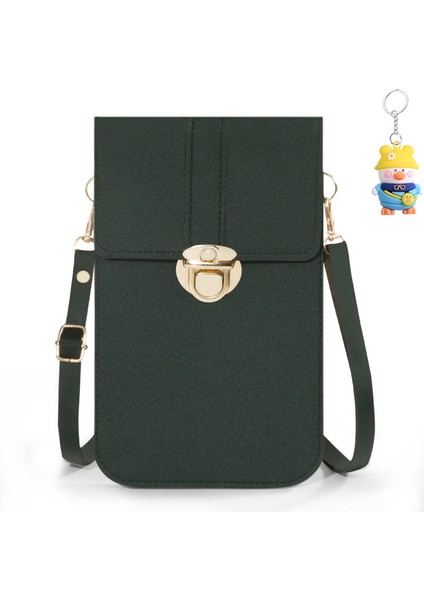 Kadın Kilit Toka Crossbody Çanta Dokunmatik Ekran Cep Telefonu Cüzdan Kız Öğrenci Toka Küçük Para Cüzdanı (Yurt Dışından)