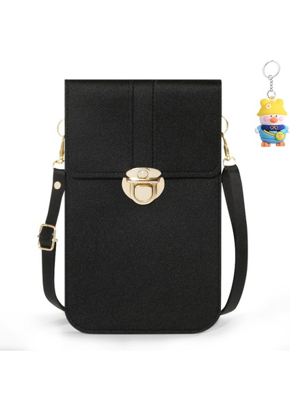 Kadın Kilit Toka Crossbody Çanta Dokunmatik Ekran Cep Telefonu Cüzdan Kız Öğrenci Toka Küçük Para Cüzdanı (Yurt Dışından)