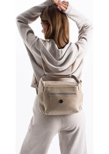 Kadın 4 Bölmeli Suni Yumuşak Deri Omuz ve Sırt Çantası modelleri