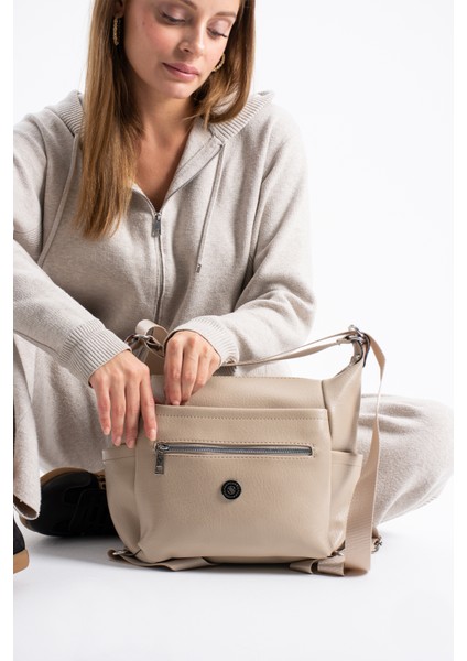 Kadın 4 Bölmeli Suni Yumuşak Deri Omuz ve Sırt Çantası fırsatları