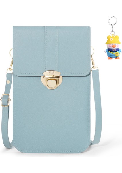 Kadın Kilit Toka Crossbody Çanta Dokunmatik Ekran Cep Telefonu Cüzdan Kız Öğrenci Toka Küçük Para Cüzdanı (Yurt Dışından)