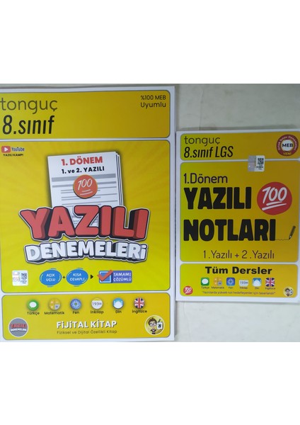 Tonguç Akademi 8. Sınıf Yazılı Notları 1. Dönem+Yazılı Denemeleri