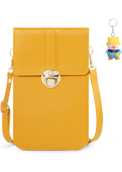 Kadın Kilit Toka Crossbody Çanta Dokunmatik Ekran Cep Telefonu Cüzdan Kız Öğrenci Toka Küçük Para Cüzdanı (Yurt Dışından)