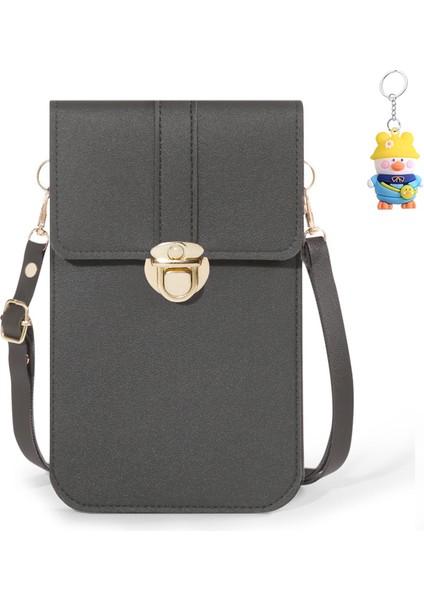 Kadın Kilit Toka Crossbody Çanta Dokunmatik Ekran Cep Telefonu Cüzdan Kız Öğrenci Toka Küçük Para Cüzdanı (Yurt Dışından)