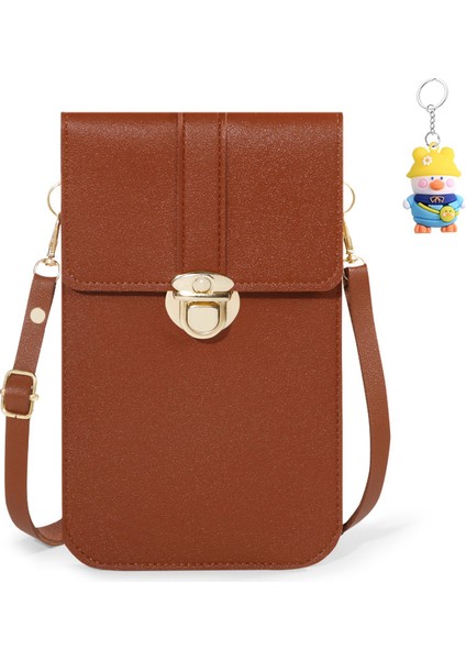 Kadın Kilit Toka Crossbody Çanta Dokunmatik Ekran Cep Telefonu Cüzdan Kız Öğrenci Toka Küçük Para Cüzdanı (Yurt Dışından)