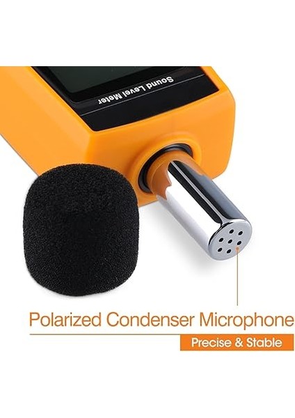 Desibel Ölçüm Cihazı, Taşınabilir Db Ölçüm Cihazı (Ses Seviyesi Ölçüm Cihazı), Dijital Gürültü Ölçer, Aralık 30 – 130 Db(A) Db Ölçüm Cihazı, Gürültü Seviyesi Ses Monitörü Test Cihazı Sarı indirimleri