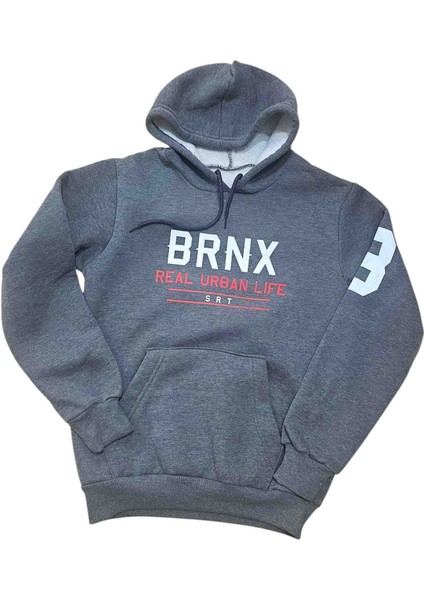 Kapşonlu Şardonlu Kışlık Sweatshirt