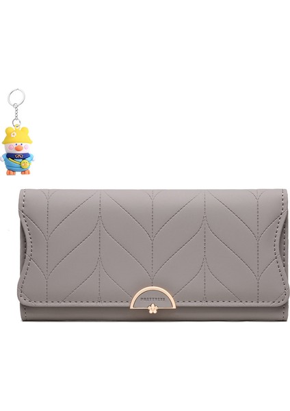 Cüzdan Büyük Kapasiteli Üç Katlı Kadın Clutch Deri Cüzdan Kart Tutucu (Yurt Dışından)