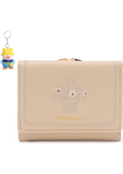 Cüzdan Moda Üç Katlı Demir Klip Öğrenci Kısa Cüzdan Para Cüzdan Kadın Kart Tutucu (Yurt Dışından)