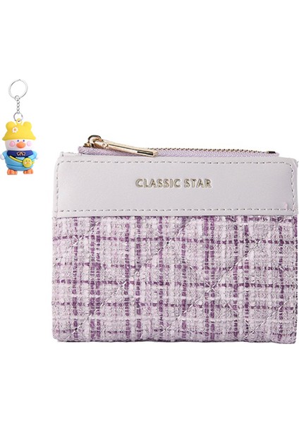 Cüzdan Bayan Kart Tutucu Tweed Basit Tarzı El Para Cüzdanı Kadınlar (Yurt Dışından)