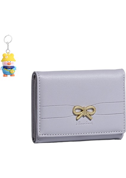 Kısa Kadın Cüzdan Öğrenci Katlanır Çoklu Kart Yuvası Kart Tutucu (Yurt Dışından)