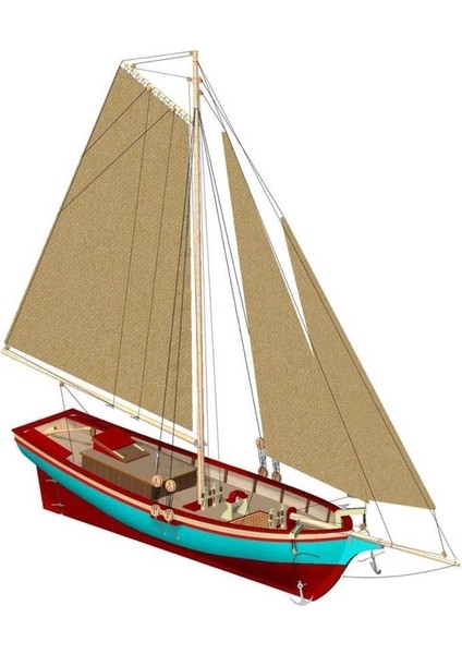 Türk Model 1/50 125 Boğaziçi Kotrası, 52,5 Cm. Ahşap Model Kiti