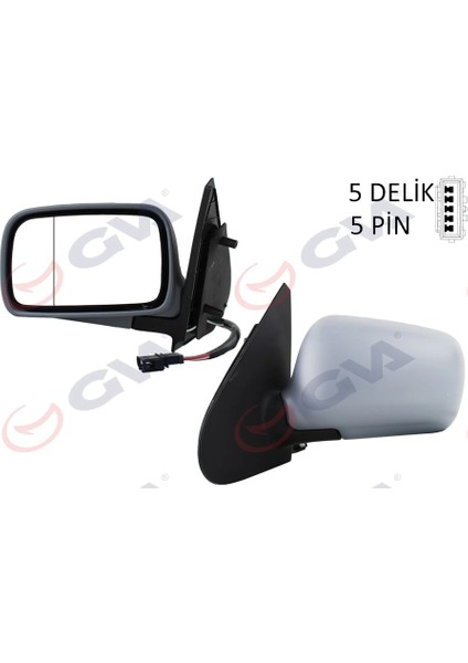 DIŞ DİKİZ AYNASI SOL POLO 1994 ELEKTRİKLİ ISITMALI KONVEKS 5 FİŞ VM-184L 6N1857507AGRU