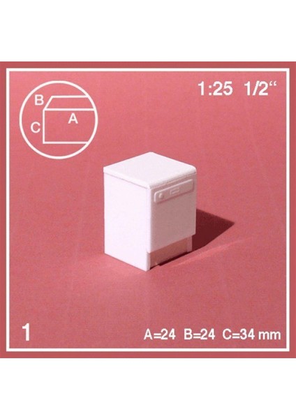 578114 1/25 Ölçek, Bulaşık Makinesi -Beyaz (Maket)
