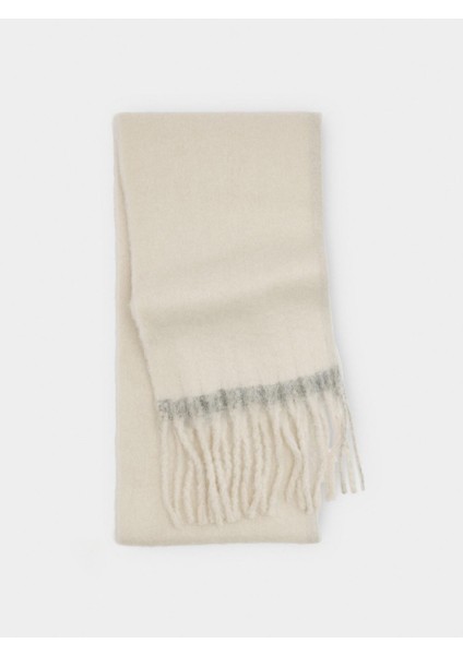 Saçaklı Yün Karışımlı Eşarp