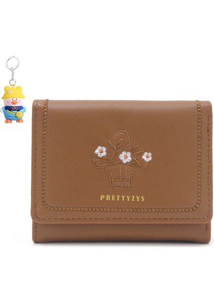 Cüzdan Moda Üç Katlı Demir Klip Öğrenci Kısa Cüzdan Para Cüzdan Kadın Kart Tutucu (Yurt Dışından)