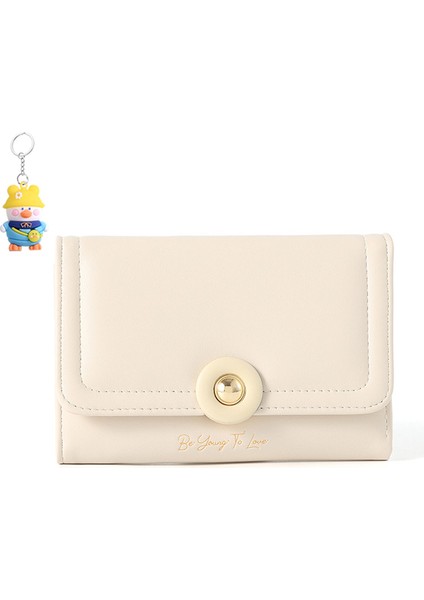 Basit Kart Tutucu Çok Fonksiyonlu Üç Katlı Kapaklı Öğrenci Orta Uzunluk Cüzdan Kadınlar Için Cüzdan (Yurt Dışından)