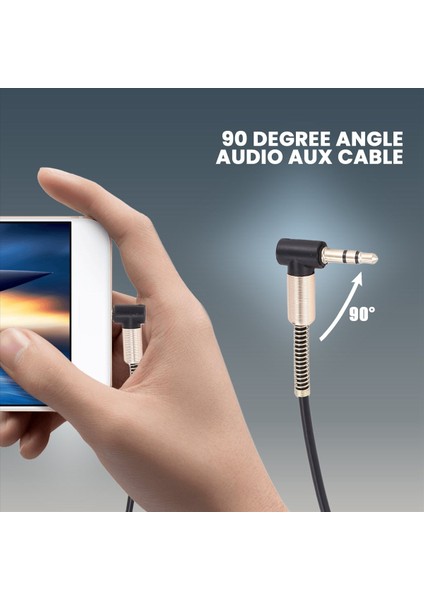 3 5mm Audio Aux Kablo Jack 3 5 Jack Gold Kaplama 90 Derece Açı Kablosu 3 5mm Erkek Ila Erkek Iphone Siyah Için (Yurt Dışından) modelleri
