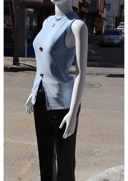 Önden Düğmeli ve Yırtmaçlı Ottoman Kumaş Bluz fiyatları