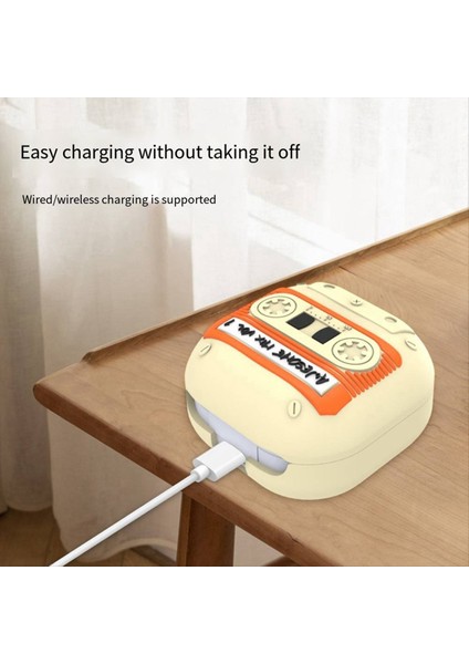 Samsung Galaxy Buds Fe/live/pro/2 Bluetooth Kulaklık Koruyucu Kapak Çizgi Film Retro Bant Için Uygun (Yurt Dışından)