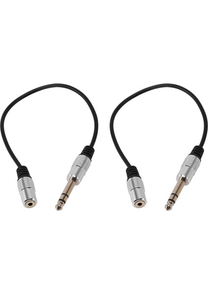 2x 1/4 Inç Ila 3 5mm Stereo Adaptör Kablosu 6 35MM Trs Erkek Ila 3 5mm Dişi Çeyrek Inç Kulaklık Jakı Dönüştürücü (Yurt Dışından)