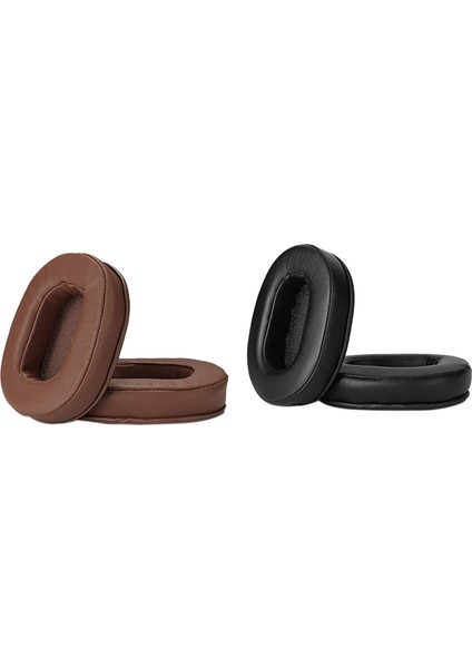 2paır Ear Yağları Hafıza Köpük Kulaklar Kapak Kulak Pedleri Ath M50X Uyumlar Audio Technica M40X M30X M20 Kahverengi ve Siyah (Yurt Dışından)