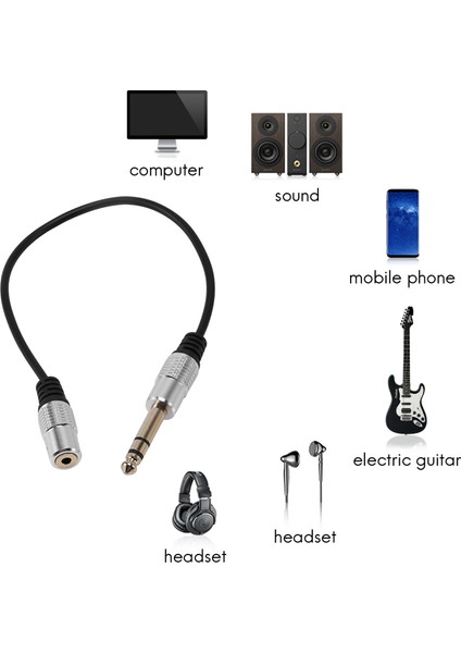 1/4 Inç Ila 3 5mm Stereo Adaptör Kablosu 6 35MM Trs Erkek Ila 3 5mm Dişi Çeyrek Inç Kulaklık Jak Dönüştürücü Aux Konektör Kablosu (Yurt Dışından) modelleri