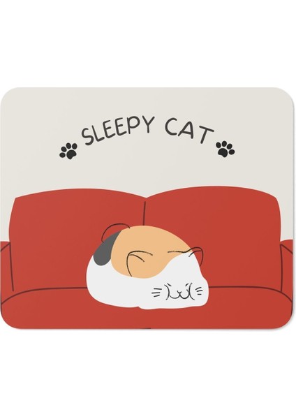 Uyuyan Kedi Baskılı Mousepad Bskbzr