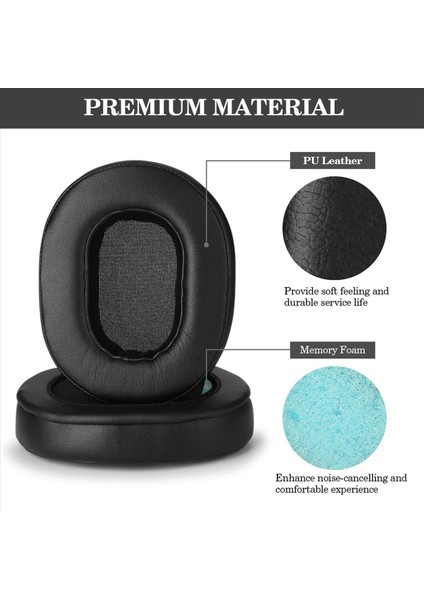5x Kulak Yastıkları Bellek Köpüğü Kulak Padleri Kapak Yerinden Kulak Pedleri Ath M50X Için Uygun Ses Teknolojisi M40X M30 M20 Siyah (Yurt Dışından) indirimleri