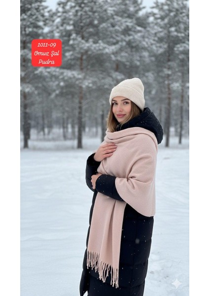 1011 Kalın Saçaklı Omuz Şal