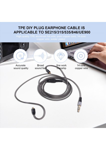 Dıy IE800 Kulaklık Kablosu Tek Kristal Bakır Kabloları 14 Çekirdek Mmcx Arayüz SE215/315/535/UE900 (Yurt Dışından) indirimleri