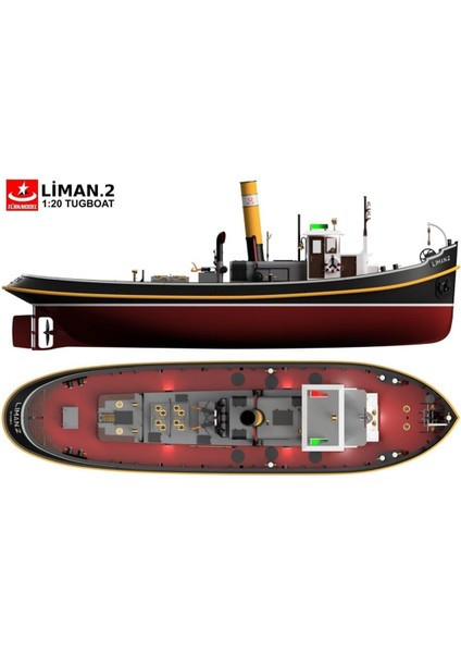 Türk Model 1/20 124 Liman 2 Römorkörü, R/c Dönüşebilir, Iç Detaylı ve Aydınlatma Ledli, 100 Cm. Ahşap Model Kiti fiyatları