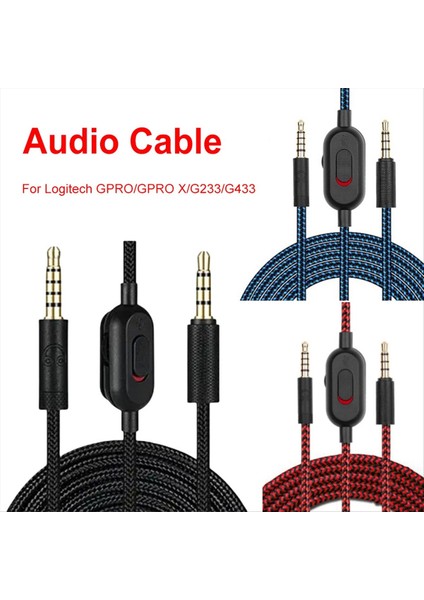 Logitech Gpro x G233 G433 Kulaklıklar Için 2m Yedek Ses Kablosu Hacim Kontrolü ve Sessiz Fonksiyon Mavi Içerir (Yurt Dışından) fiyatları