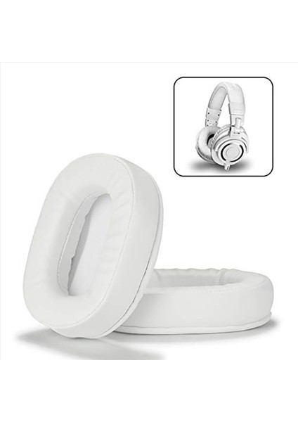 2x Kulak Yastıkları Bellek Köpüğü Kulak Padleri Kapak Yerinden Kulak Pedleri Ath M50X Için Uyuyor Ses Teknolojisi M40X M30 M20 Beyaz (Yurt Dışından) modelleri