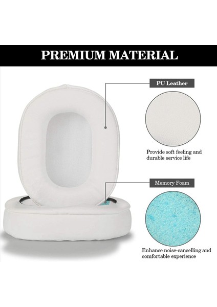 2x Kulak Yastıkları Bellek Köpüğü Kulak Padleri Kapak Yerinden Kulak Pedleri Ath M50X Için Uyuyor Ses Teknolojisi M40X M30 M20 Beyaz (Yurt Dışından) fırsatları