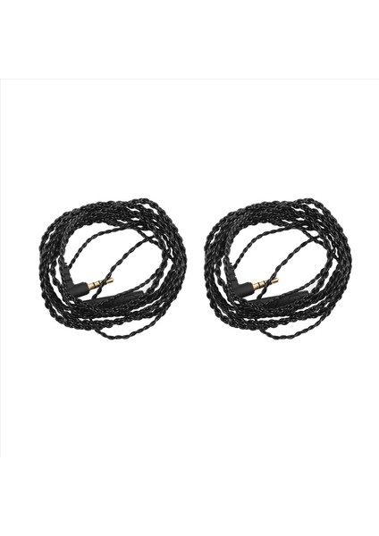2x Kulaklık Ses Kablosu Onarımı 3 5mm Trs Jack Dıy Dirsek Kulaklık 4 Bakır Çekirdek Tel Mikrofon Hacim Kontrolü (Siyah) (Yurt Dışından)
