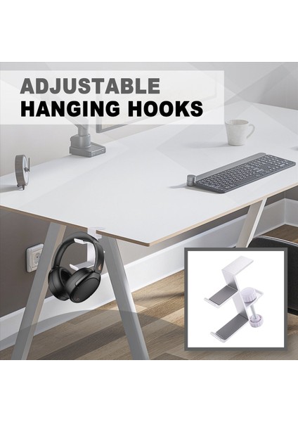 Ayarlanabilir Asılı Kancalar Masa Yan Asılı Çanta Tutucu Klipsli Kulaklık Tutucu Masaüstü Tezgahı Tezgahlar Braketler Gümüş (Yurt Dışından) indirimleri