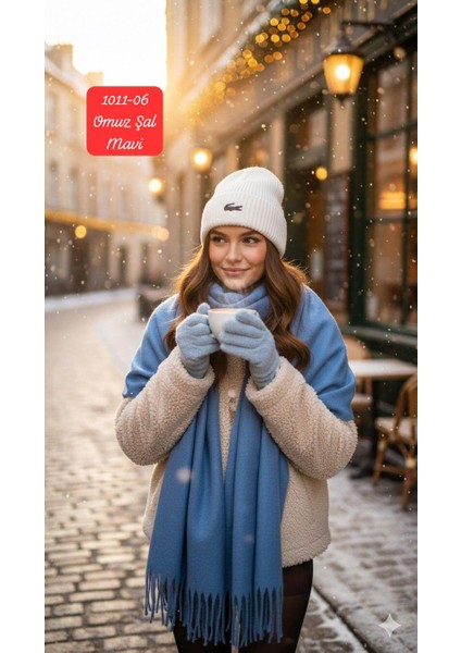 1011 Kalın Saçaklı Omuz Şal