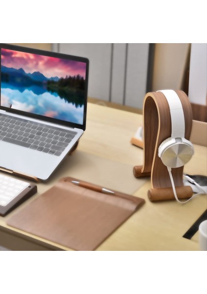 Ahşap Kulaklık Standı Kulaklık Askı Tutucu Montajı Oyun Kulaklıklar Ekranı Şık Masa Kulaklık Tutucu (Yurt Dışından) fiyatları