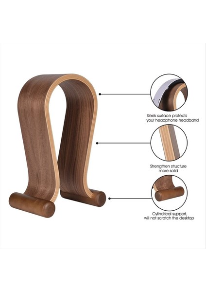 Ahşap Kulaklık Standı Kulaklık Askı Tutucu Montajı Oyun Kulaklıklar Ekranı Şık Masa Kulaklık Tutucu (Yurt Dışından) fırsatları