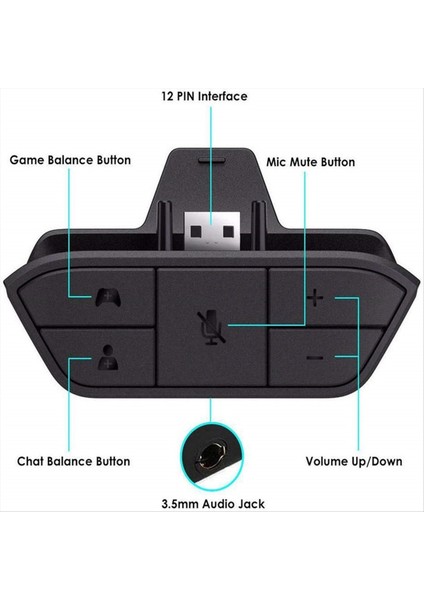 Ses Dengesini Ayarla Ses Mikrofonu Düzenleme Xbox One Oyun Denetleyicisi Için 3 5mm Audio Jack Kulaklık Adaptörü (Yurt Dışından) modelleri