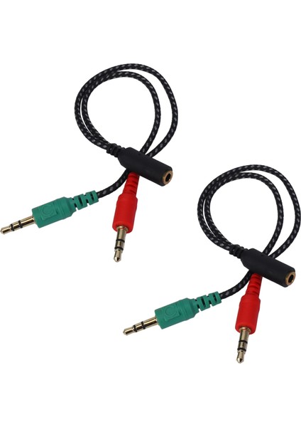 Bilgisayar Için 2x Kulaklık Ayırıcı Pc Ses ve Mikrofon Için Kulaklık Adaptörü 3 5mm Dişi Ila Çift 3 5 mm Erkek (Yurt Dışından)